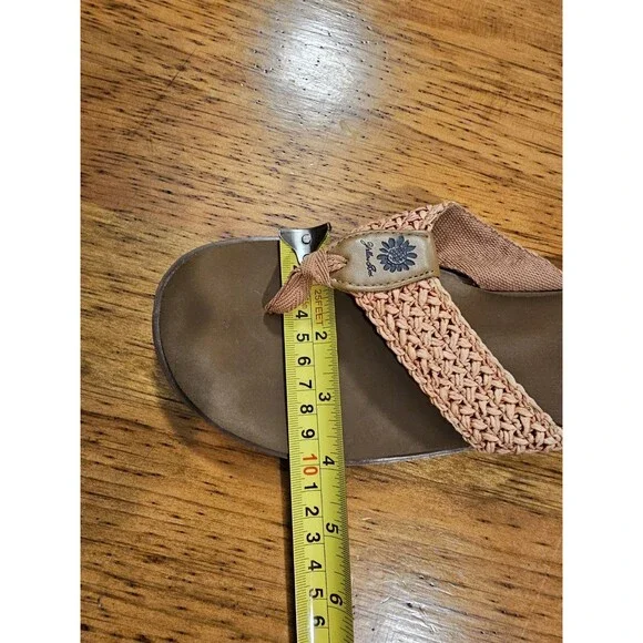 Yellow Box Norit Mellow Mat Flip Flops Brown Woven Straps Women's Size 8 EUC - Picture 10 of 10